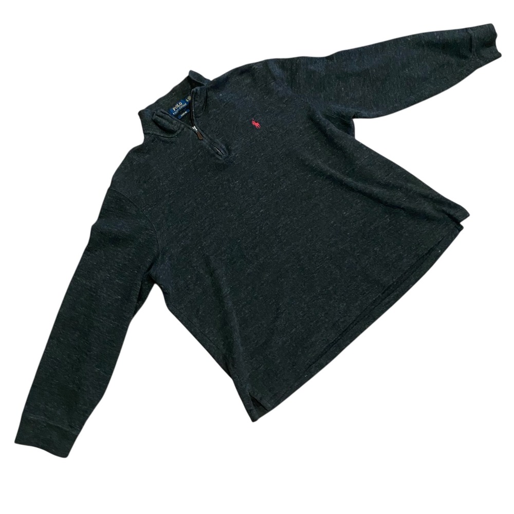 Polo‎ Ralph Lauren Men XL Pullover Estate Rib 1/4 Zip Black Sweater Mock Neck - Picture 9 of 14